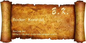 Bodor Konrád névjegykártya